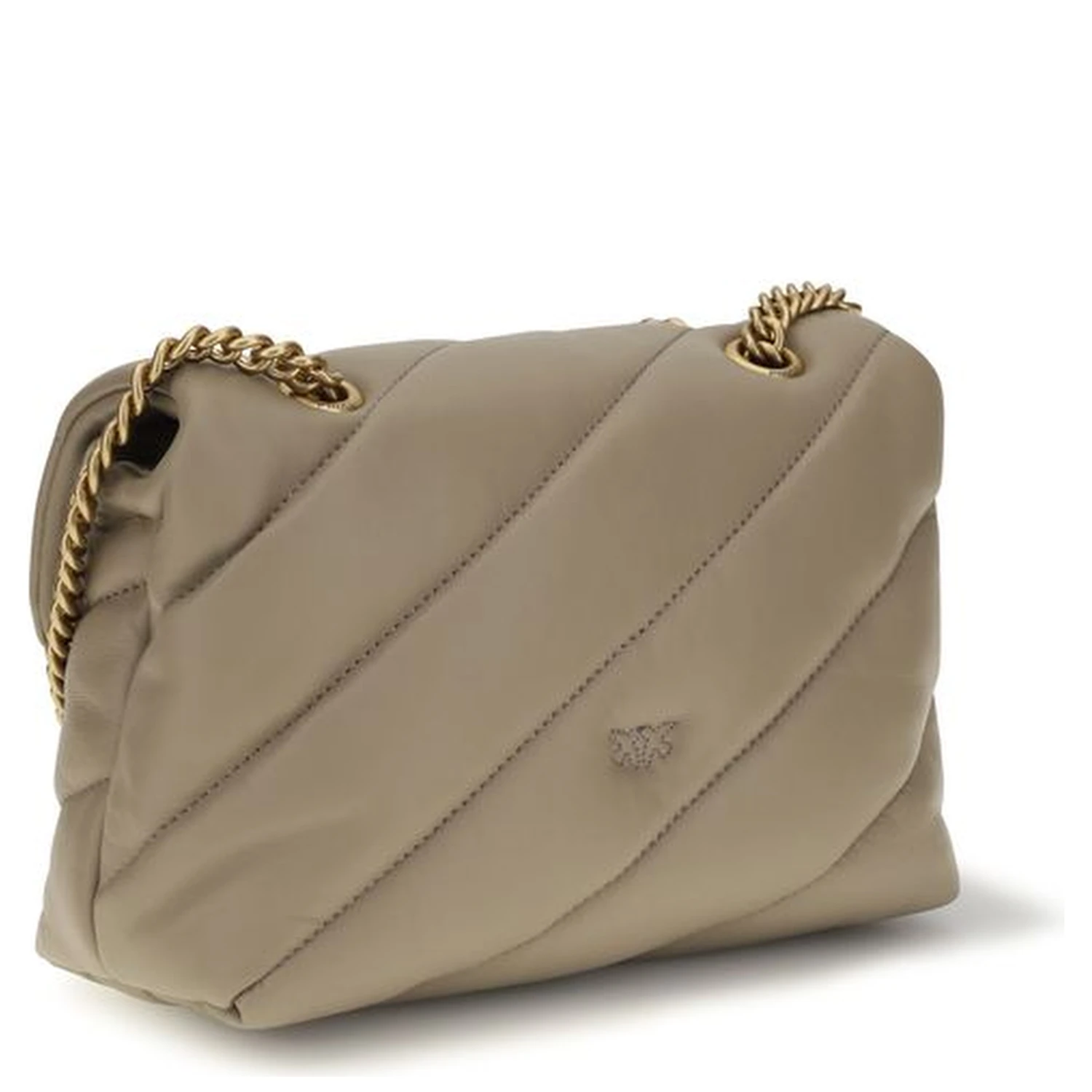 Beige Calf Leather Bos Taurus Shoulder Bag
