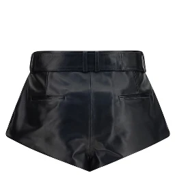 Black Lambskin Bermuda Shorts