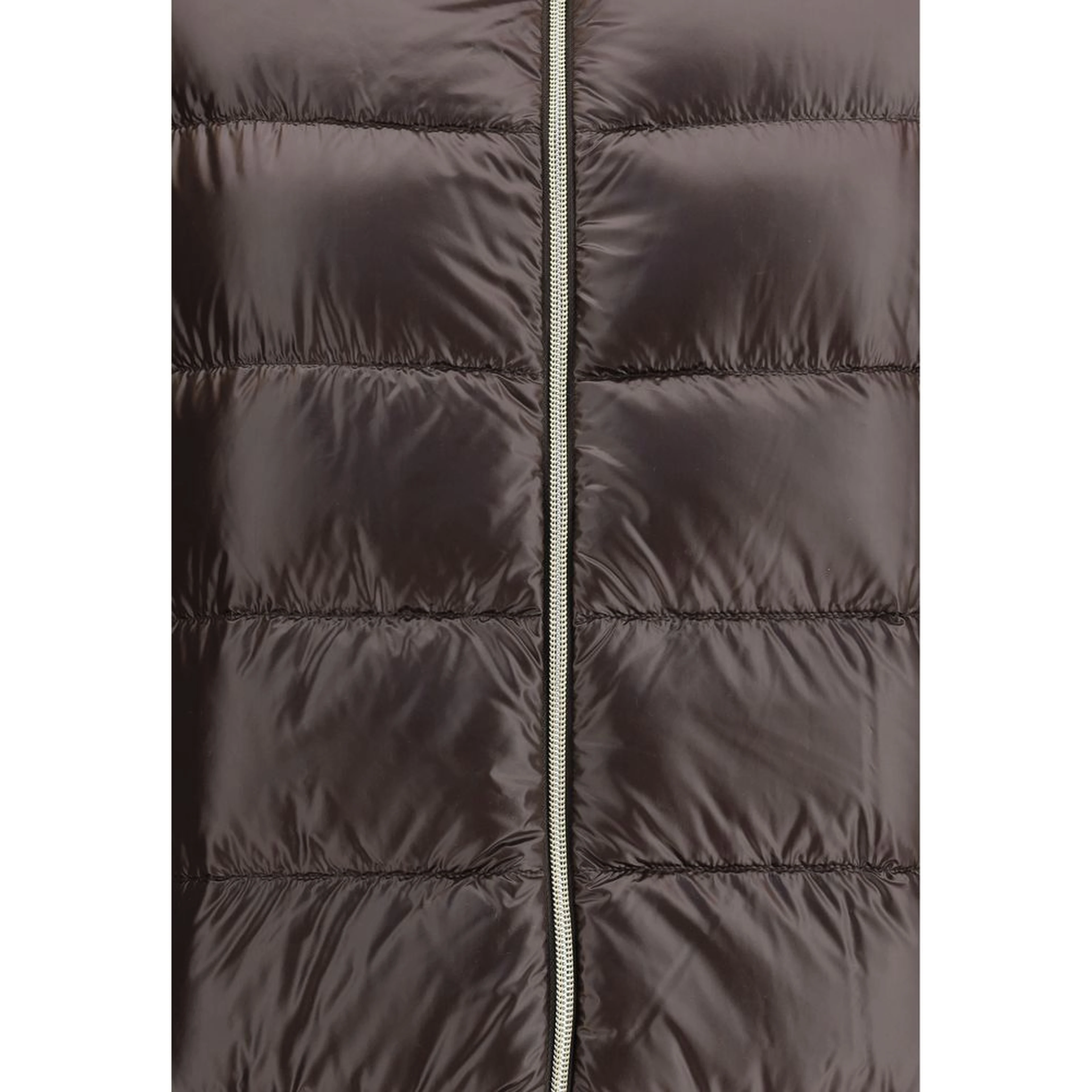 Brown Polyester Full-Length Jacket