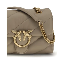 Beige Calf Leather Bos Taurus Shoulder Bag