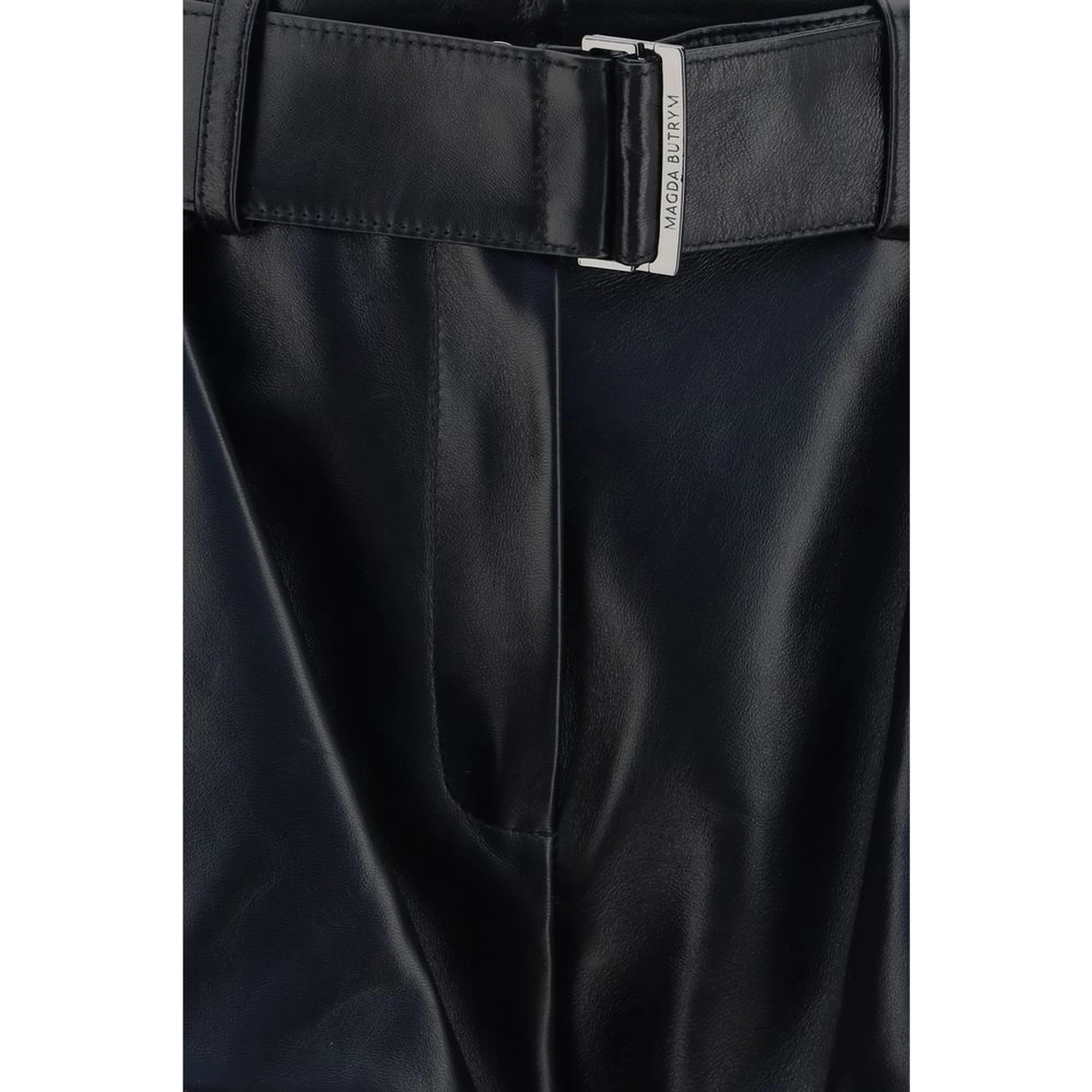 Black Lambskin Bermuda Shorts