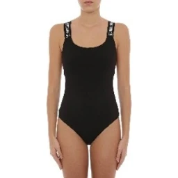 Black Cotton One-Piece Swimsuit