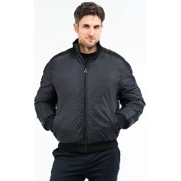 Black Nylon Bomber