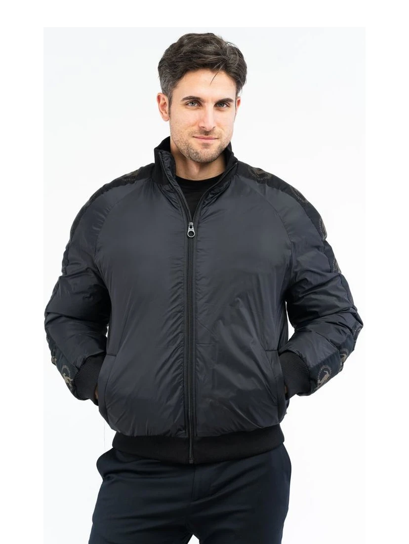 Black Nylon Bomber