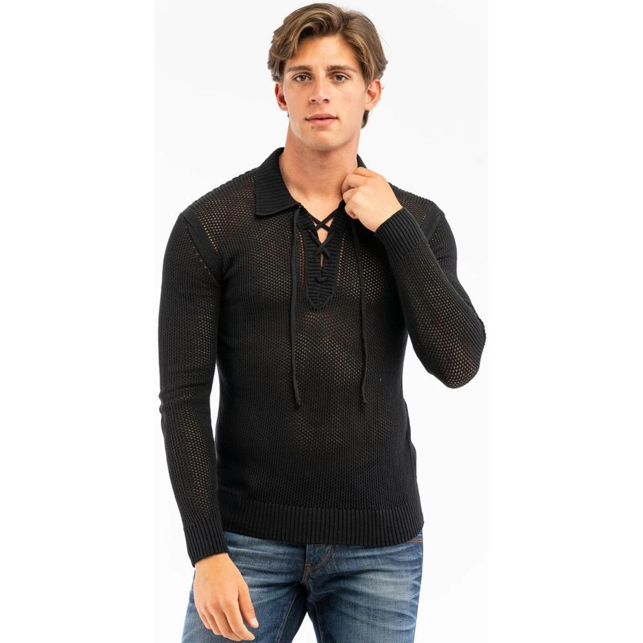 Black Cotton Polo Shirt