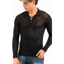 Black Cotton Polo Shirt