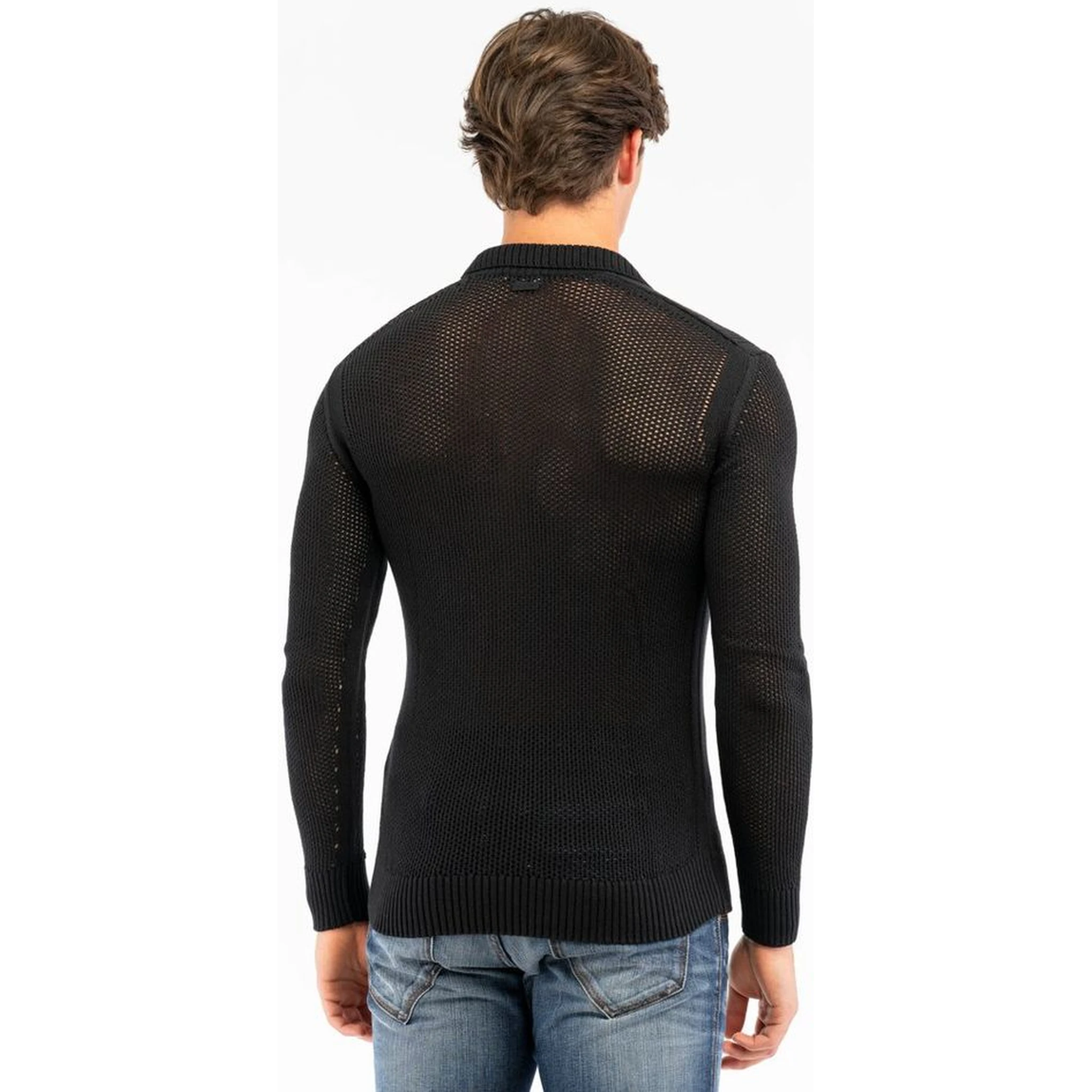 Black Cotton Polo Shirt