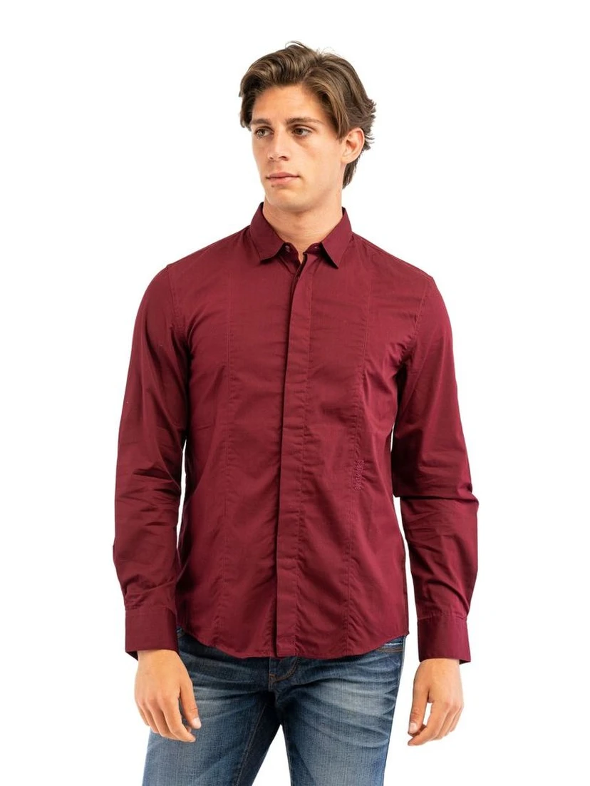 Bordeaux Cotton Dress Shirt