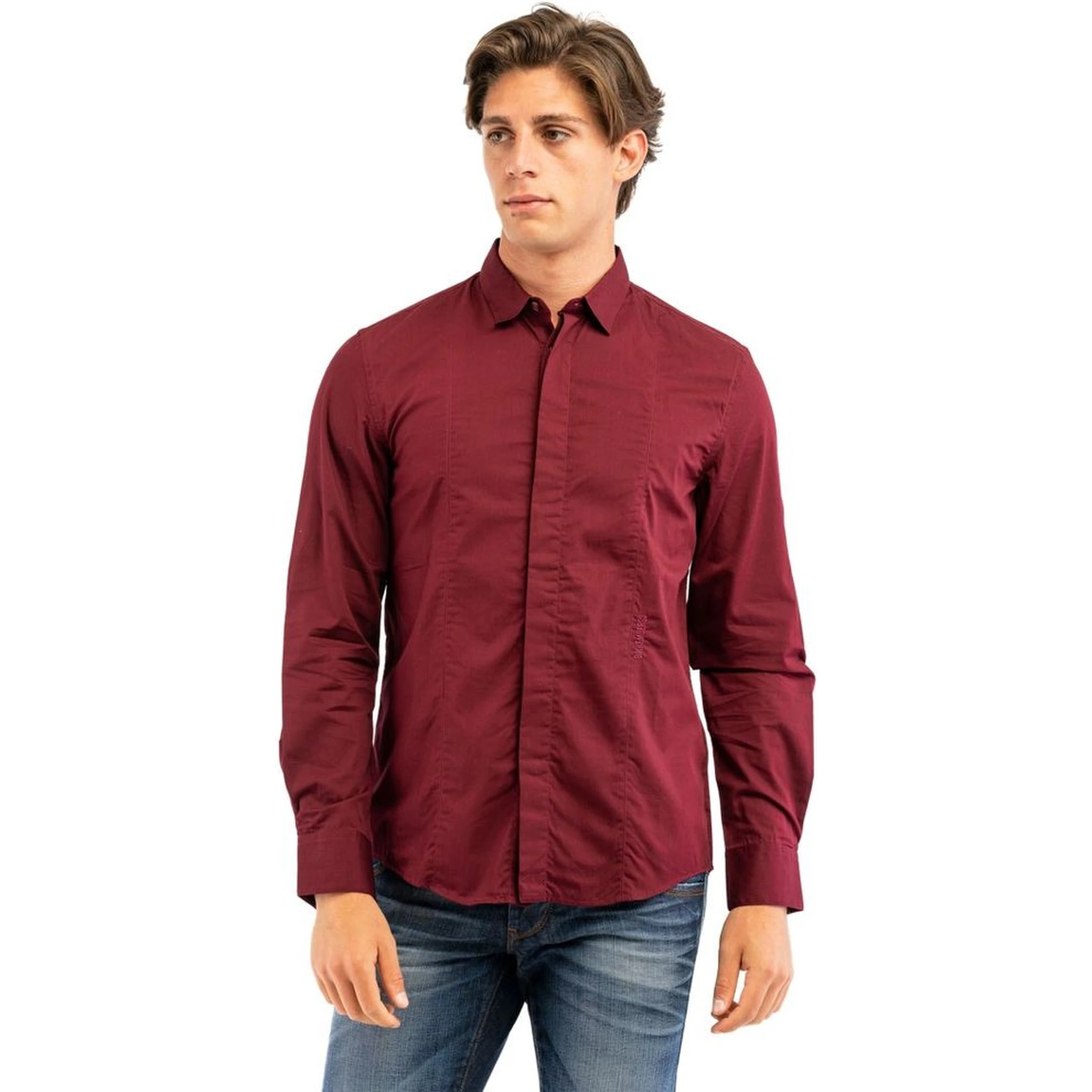 Bordeaux Cotton Dress Shirt