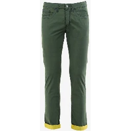 Bicolor Cotton Casual Pants