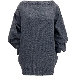 Gray Wool Oves Aries Casual Dress