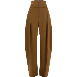 Brown Wool Oves Aries Casual Pants