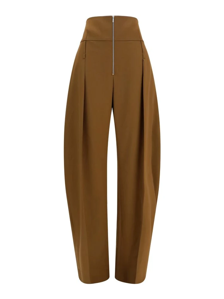 Brown Wool Oves Aries Casual Pants