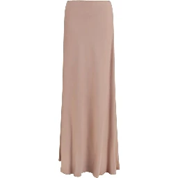 Beige Lyocell Long Skirt