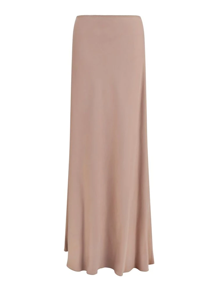 Beige Lyocell Long Skirt