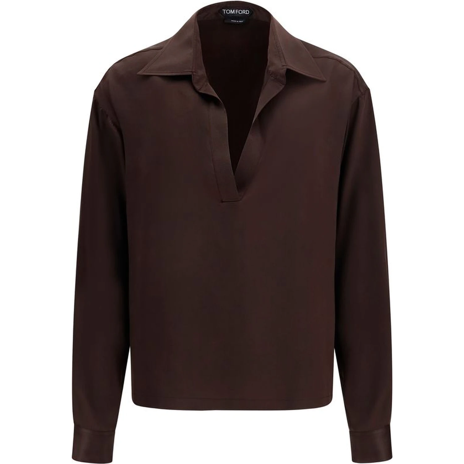 Brown Silk Dress Shirt