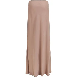 Beige Lyocell Long Skirt