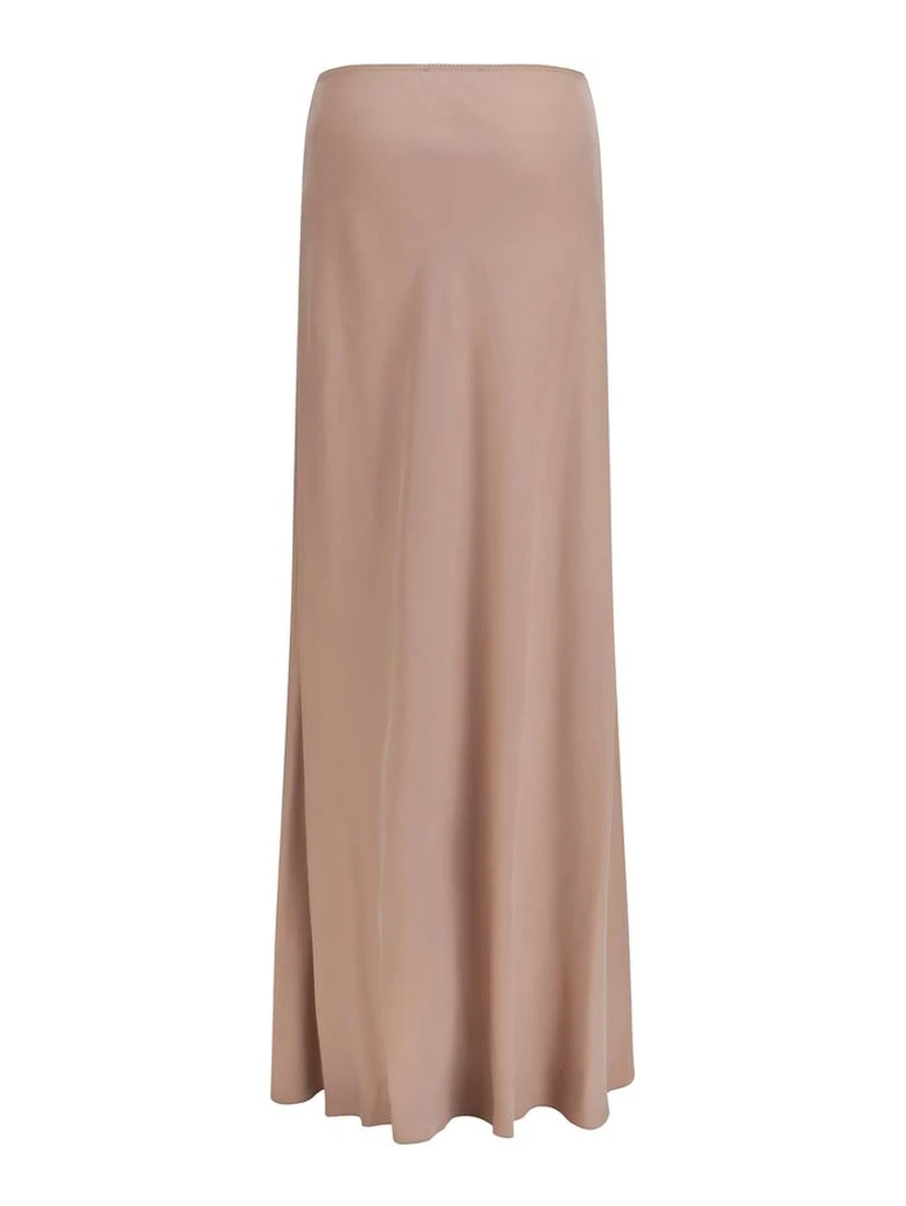 Beige Lyocell Long Skirt
