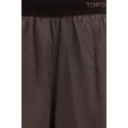 Brown Silk Casual Pants