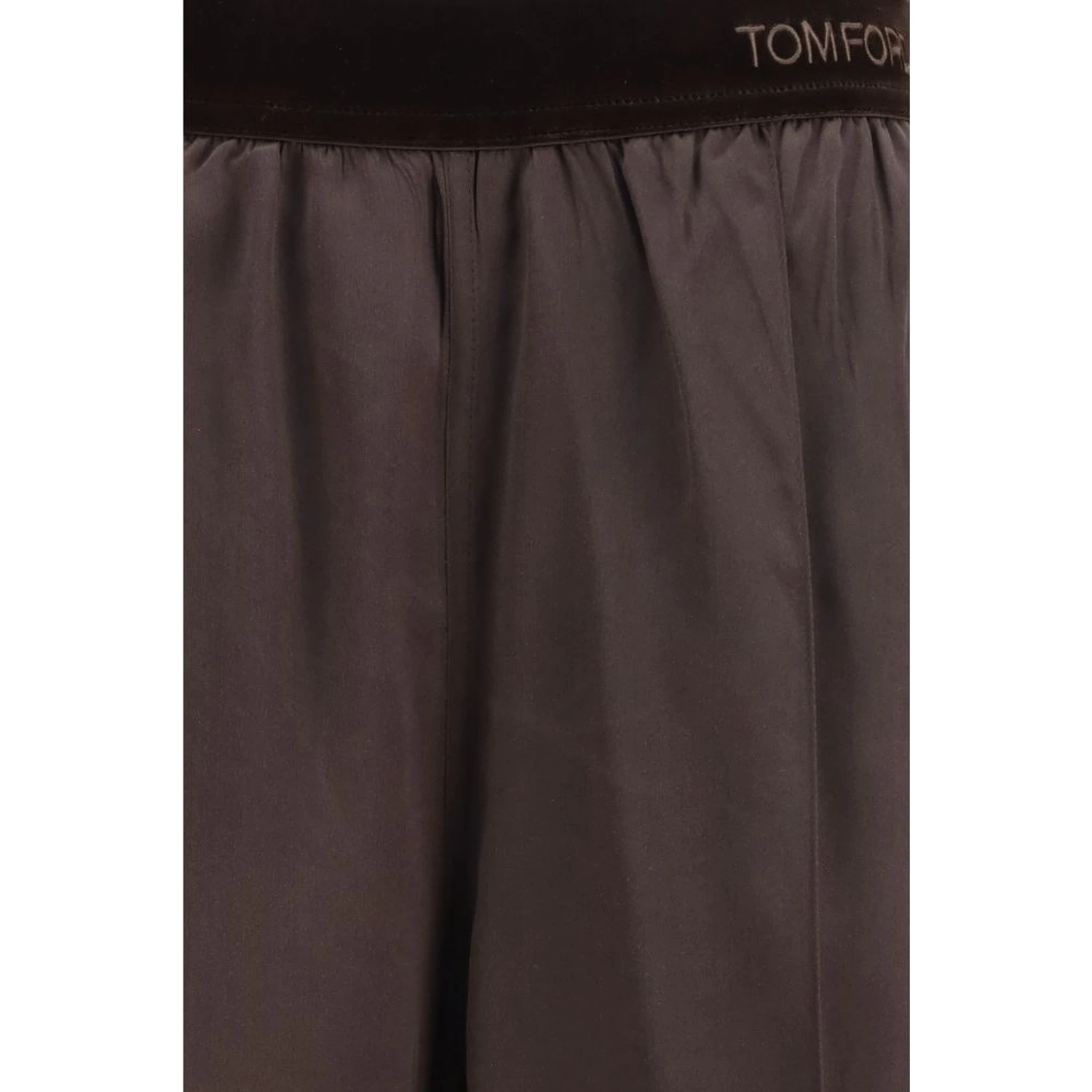 Brown Silk Casual Pants