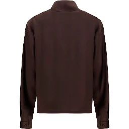 Brown Silk Dress Shirt