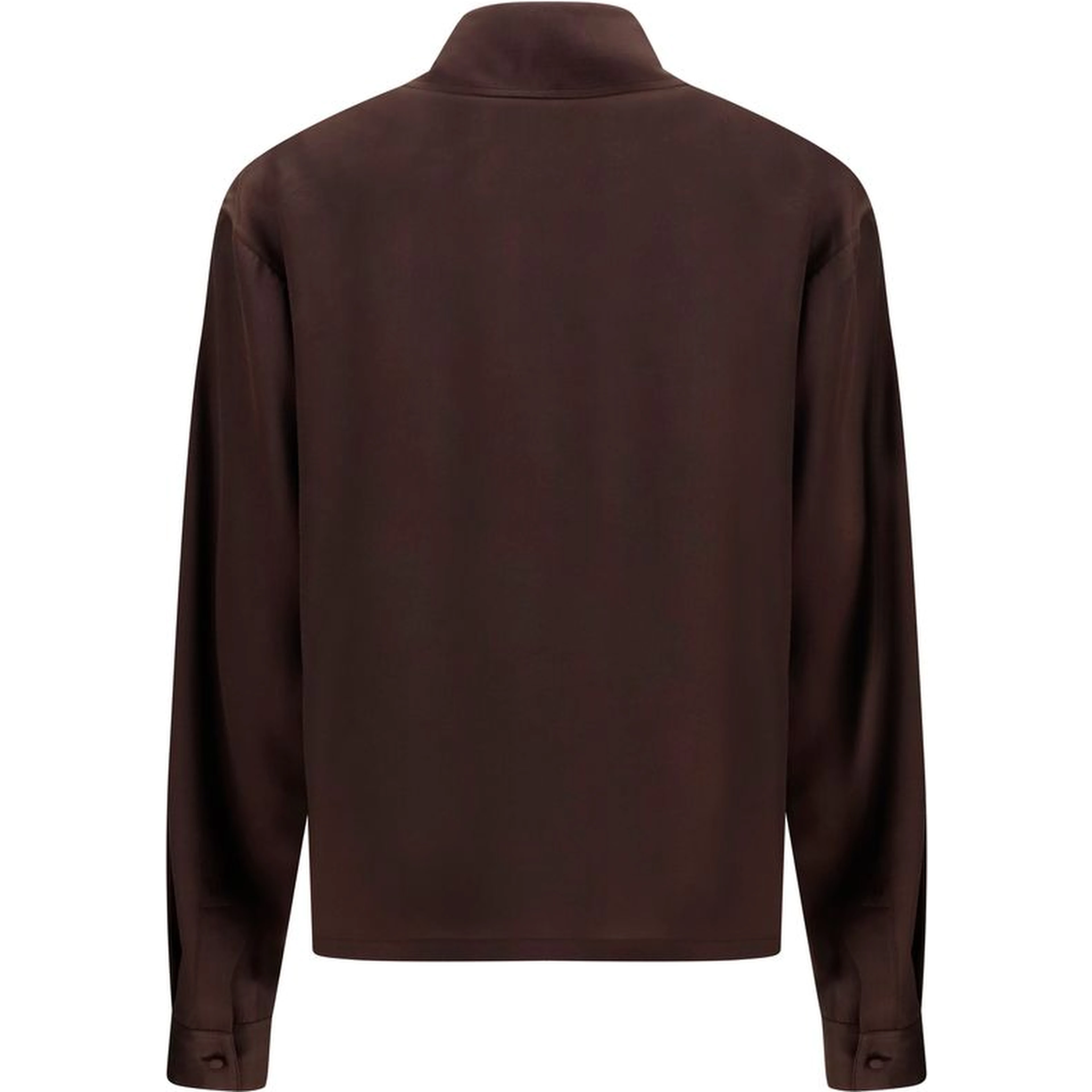 Brown Silk Dress Shirt
