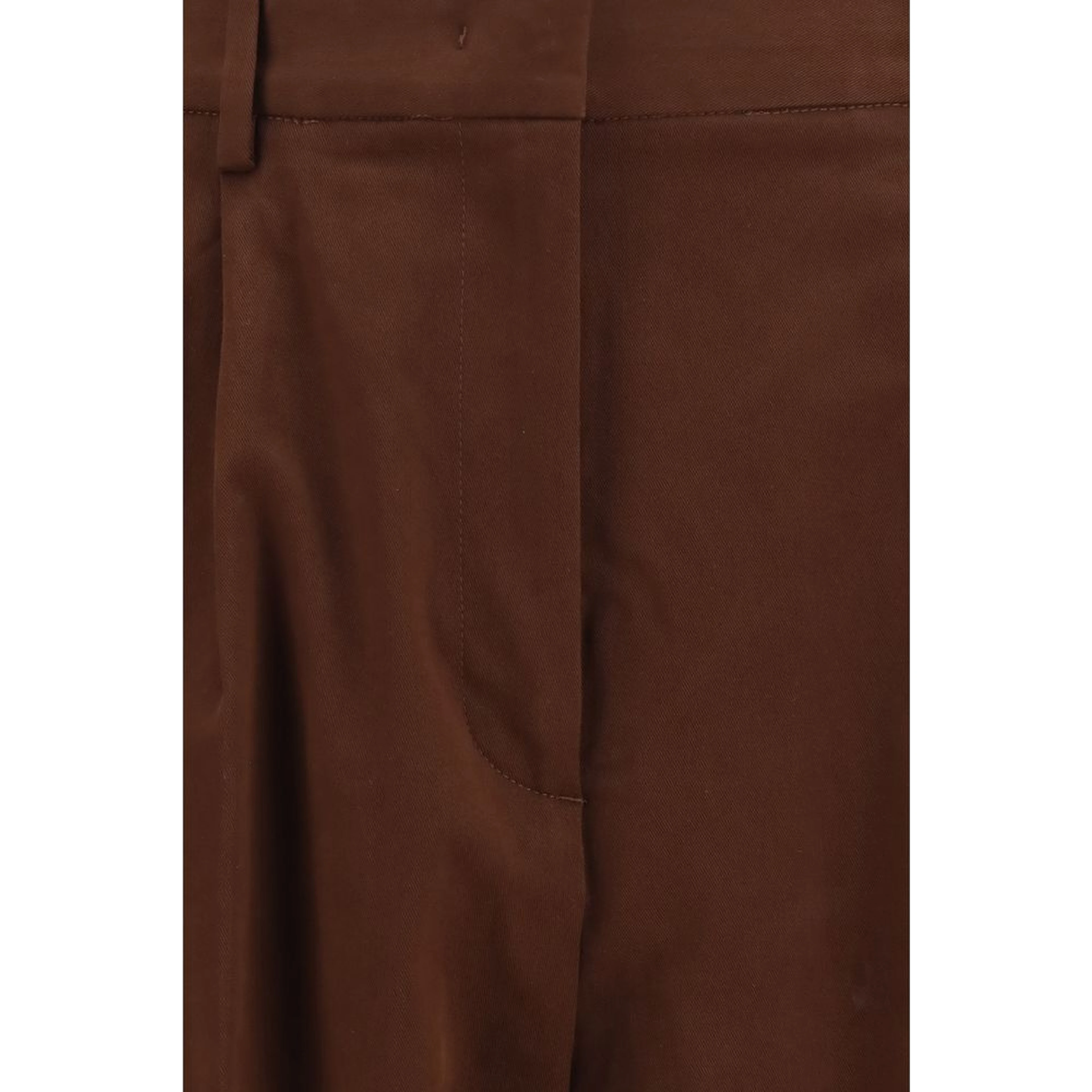 Brown Cotton Casual Pants