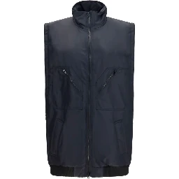 Black Polyamide Sleeveless Jacket