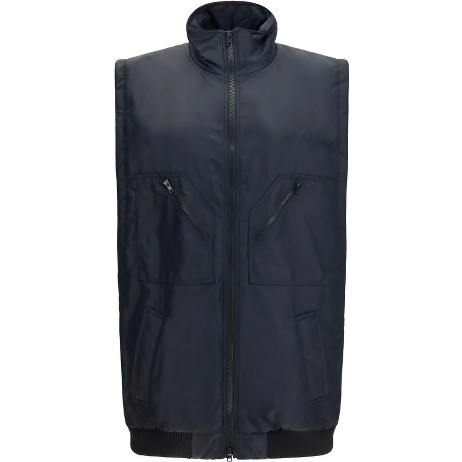 Black Polyamide Sleeveless Jacket