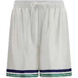 White Silk Bermuda Shorts