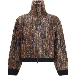 Brown Mohair Full-Length Jacket