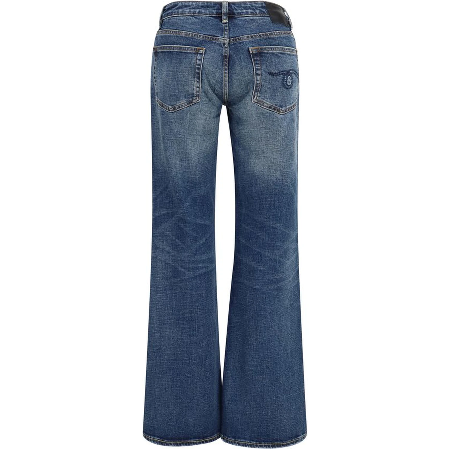Blue Cotton Straight-Leg Jeans