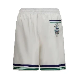 White Silk Bermuda Shorts