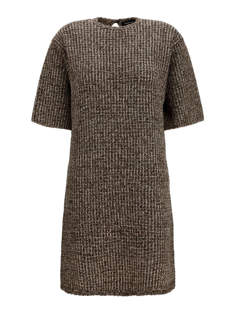 Brown Wool Oves Aries Casual Dress