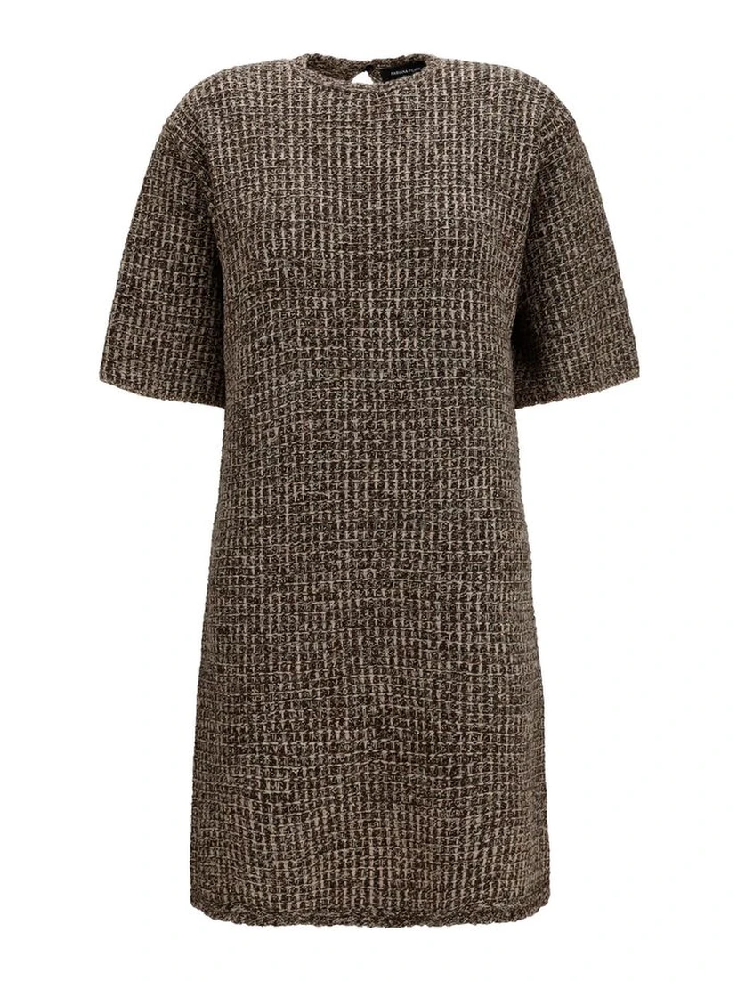 Brown Wool Oves Aries Casual Dress