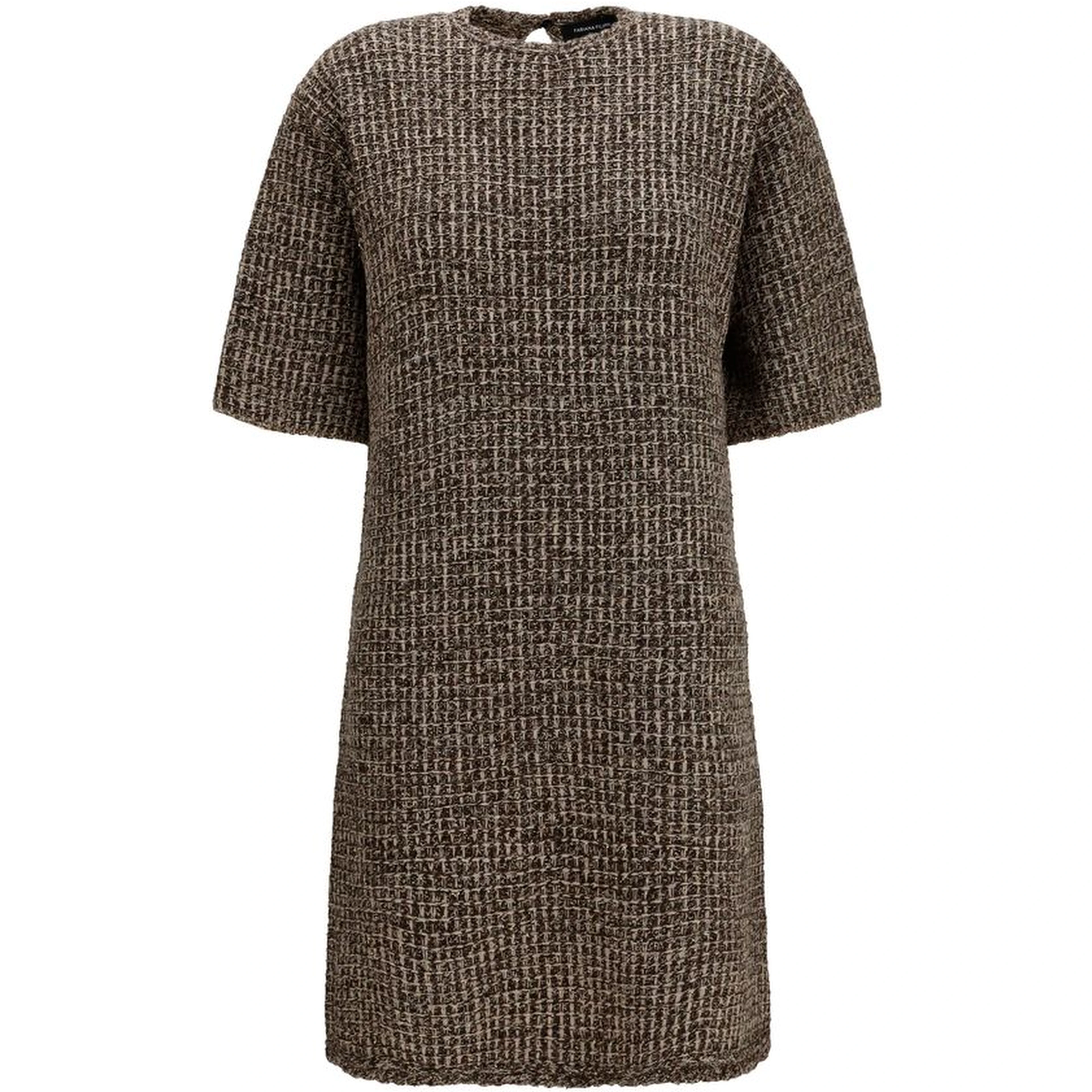 Brown Wool Oves Aries Casual Dress