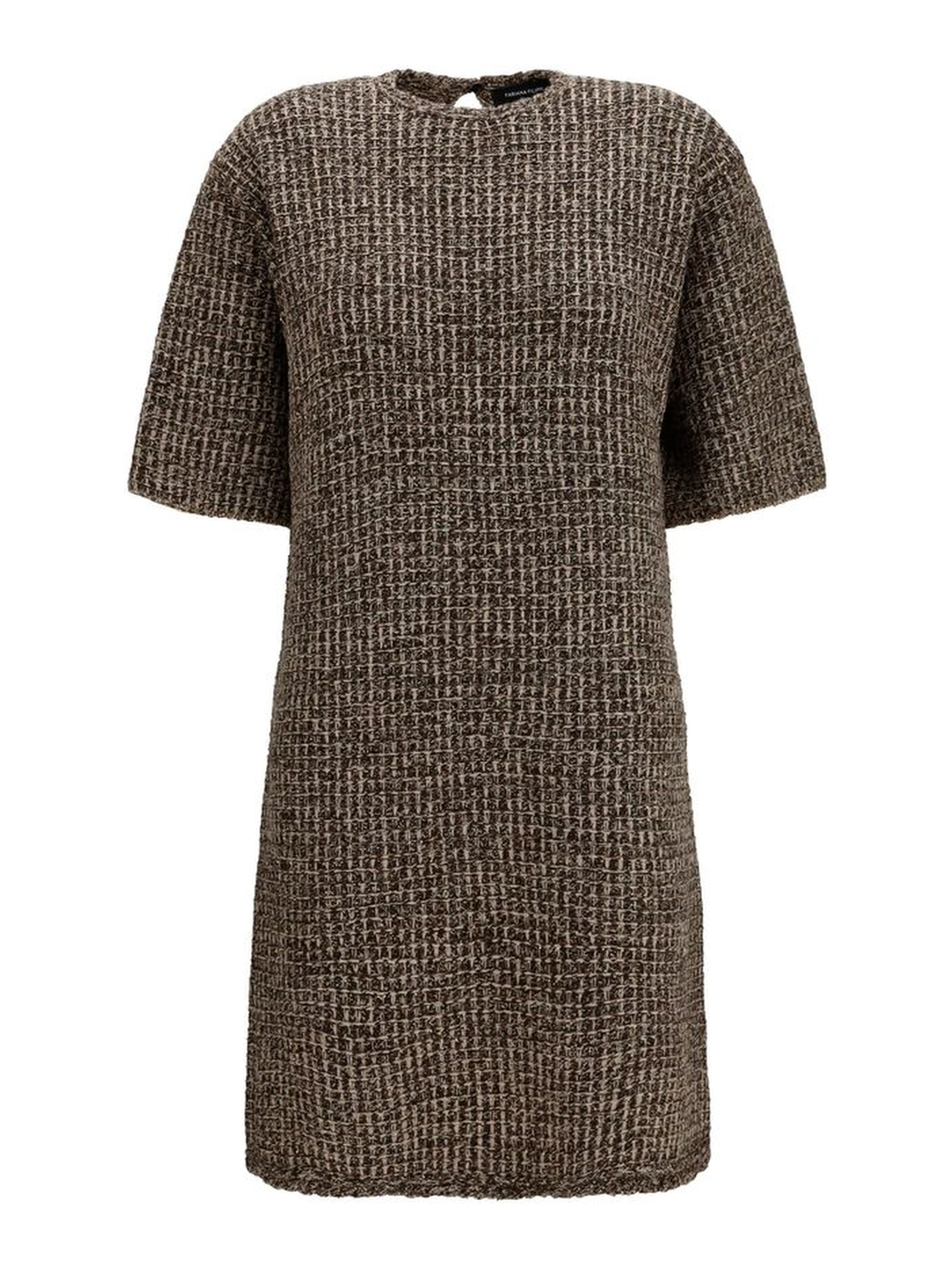 Brown Wool Oves Aries Casual Dress