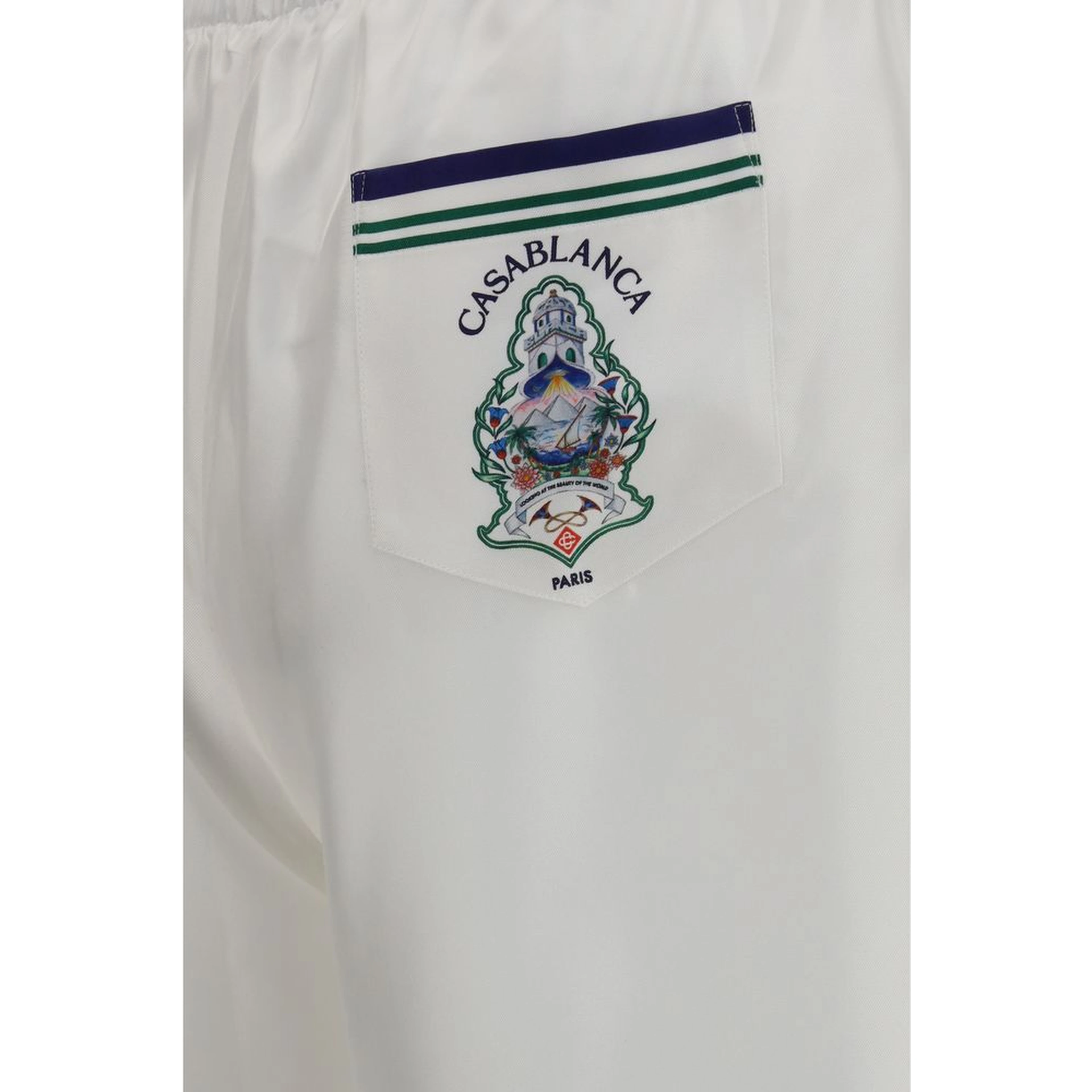 White Silk Bermuda Shorts
