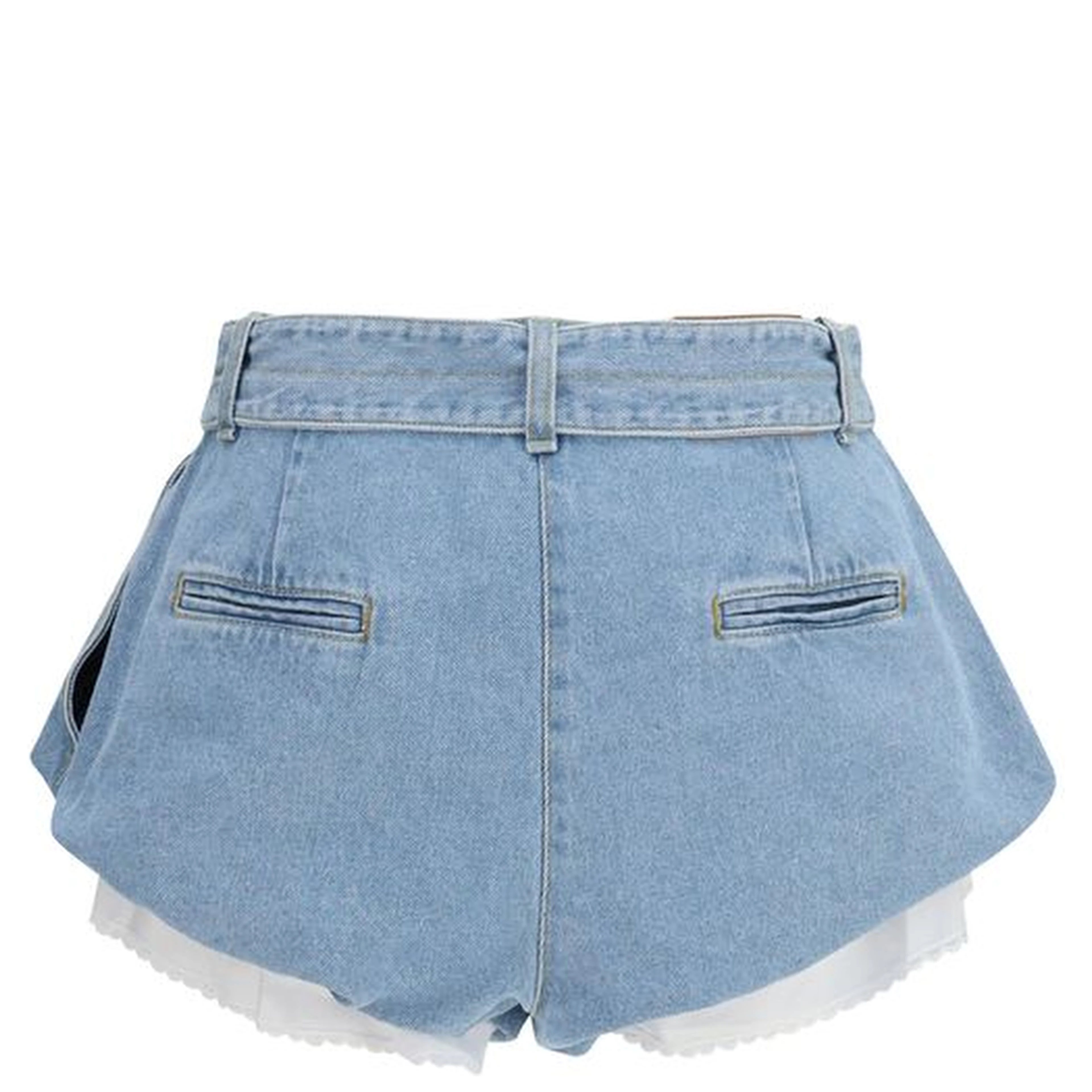 Blue Cotton Bermuda Shorts