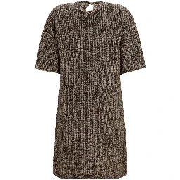 Brown Wool Oves Aries Casual Dress