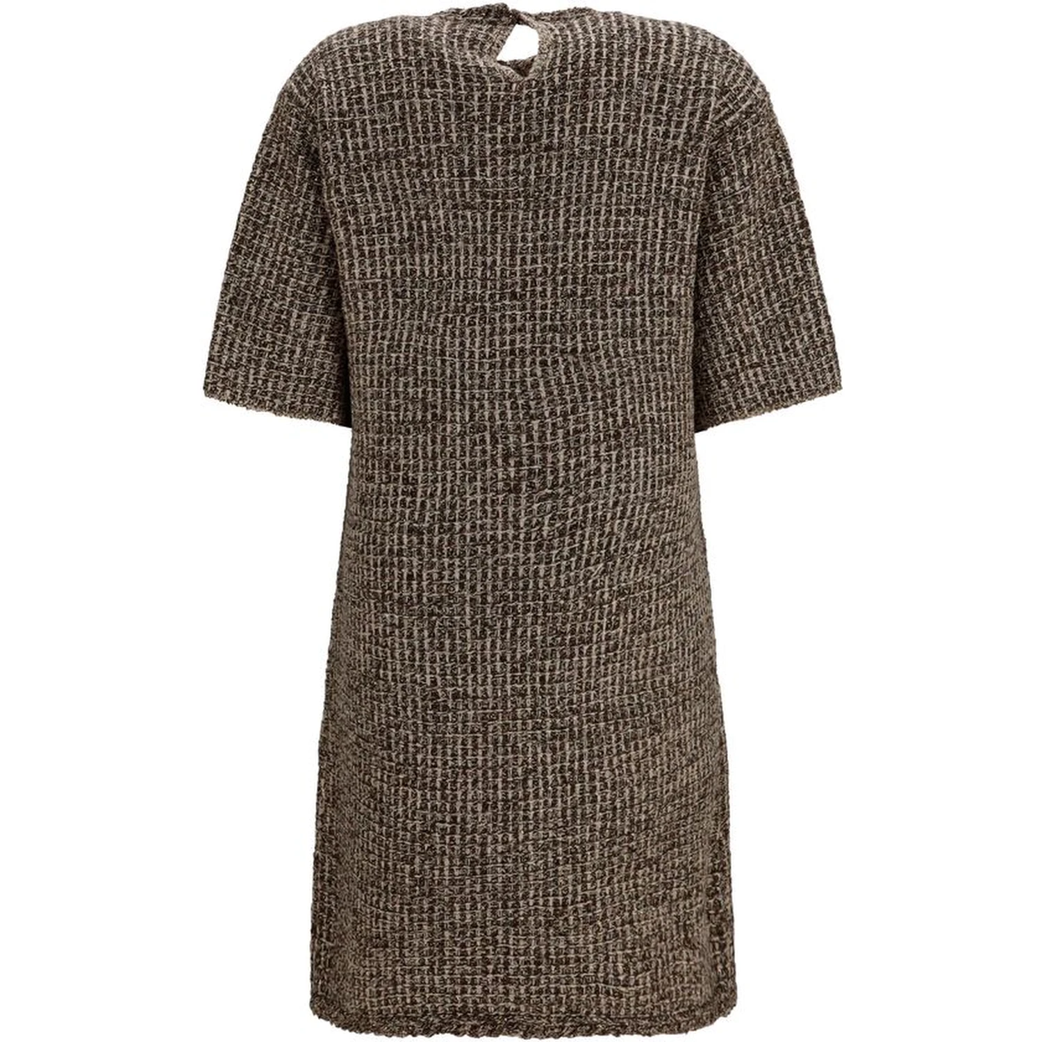 Brown Wool Oves Aries Casual Dress