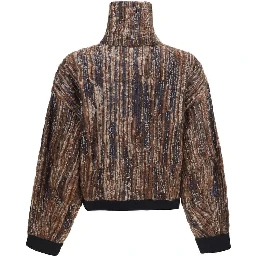 Brown Mohair Full-Length Jacket
