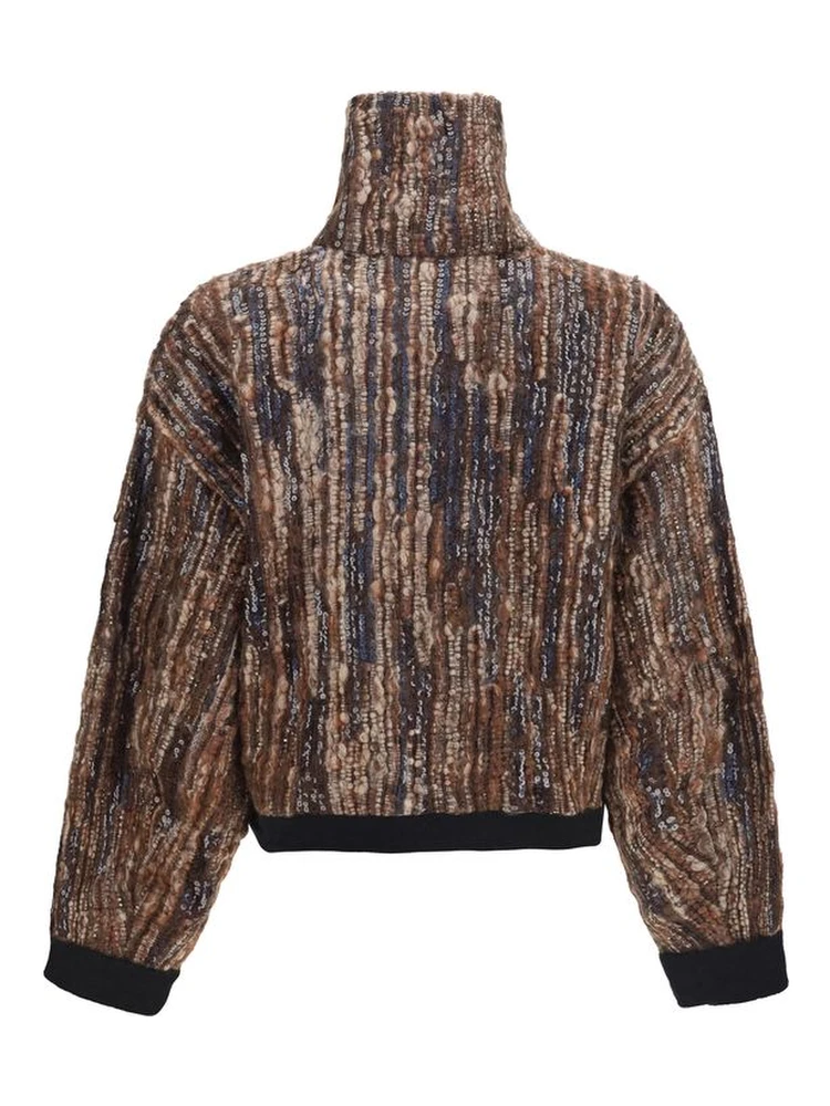 Brown Mohair Full-Length Jacket alternative