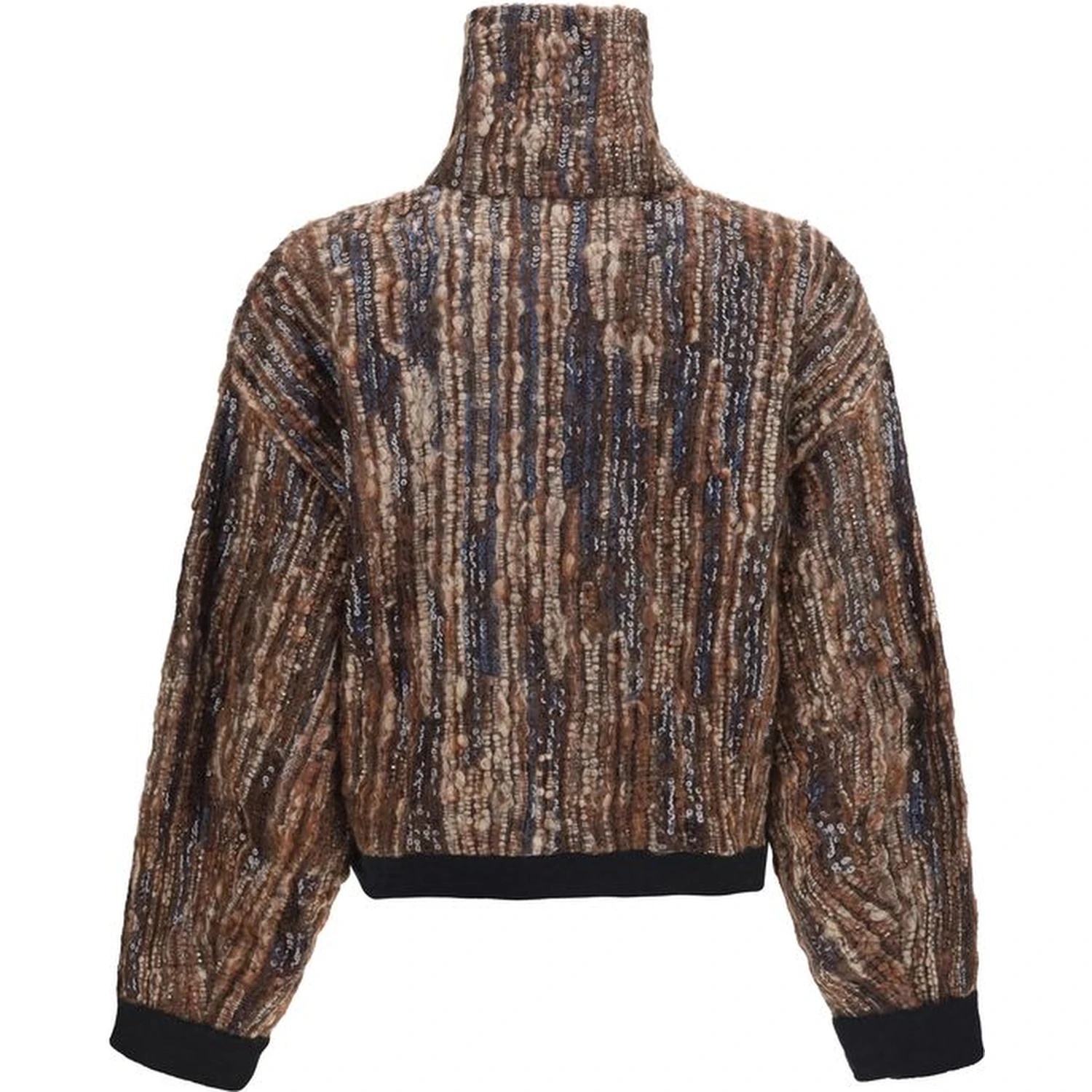 Brown Mohair Full-Length Jacket