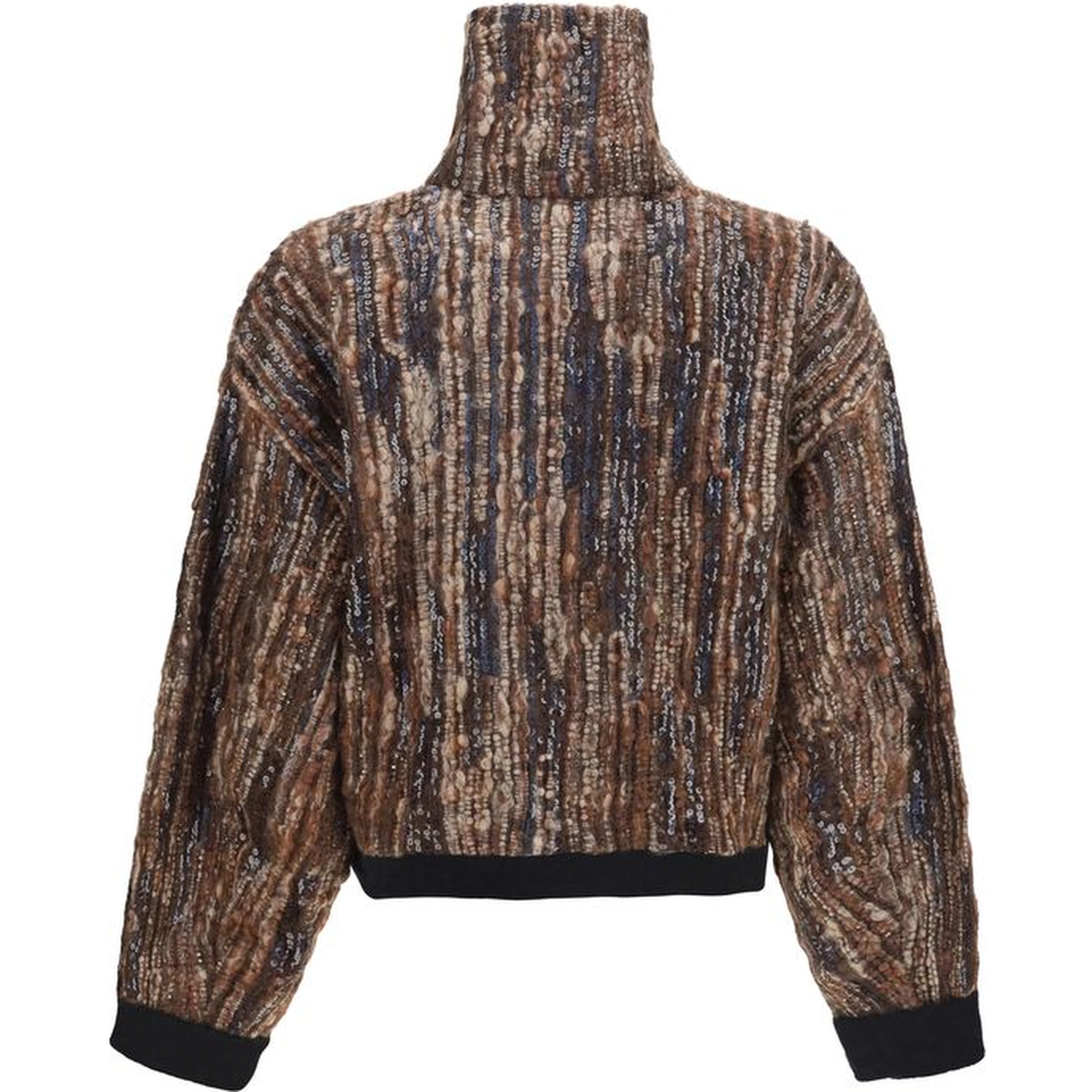 Brown Mohair Full-Length Jacket