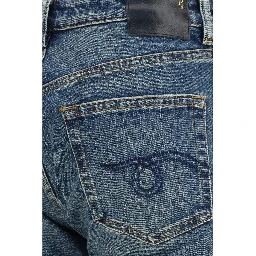 Blue Cotton Flared Jeans