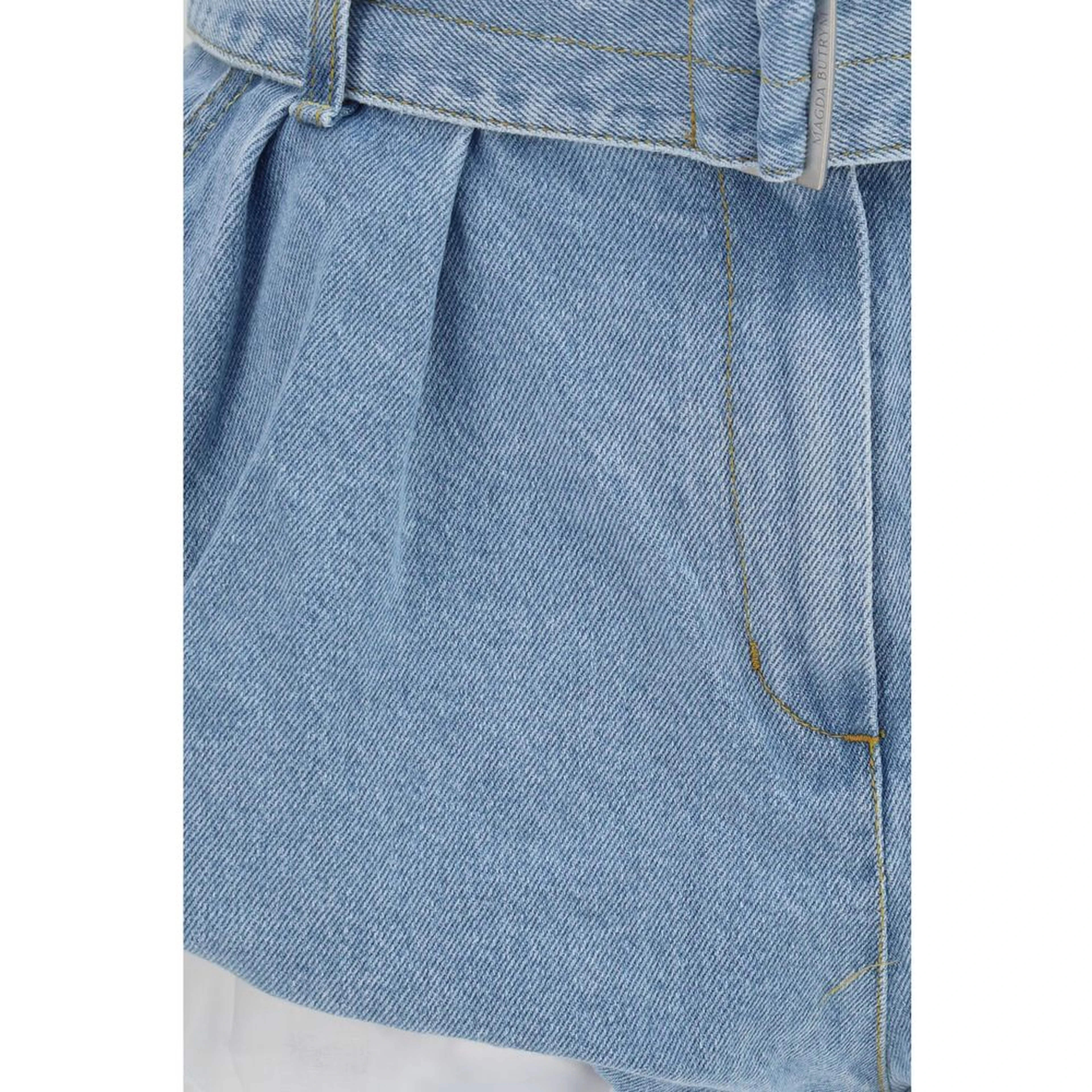 Blue Cotton Bermuda Shorts