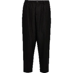 Black Virgin Wool Cropped Pants