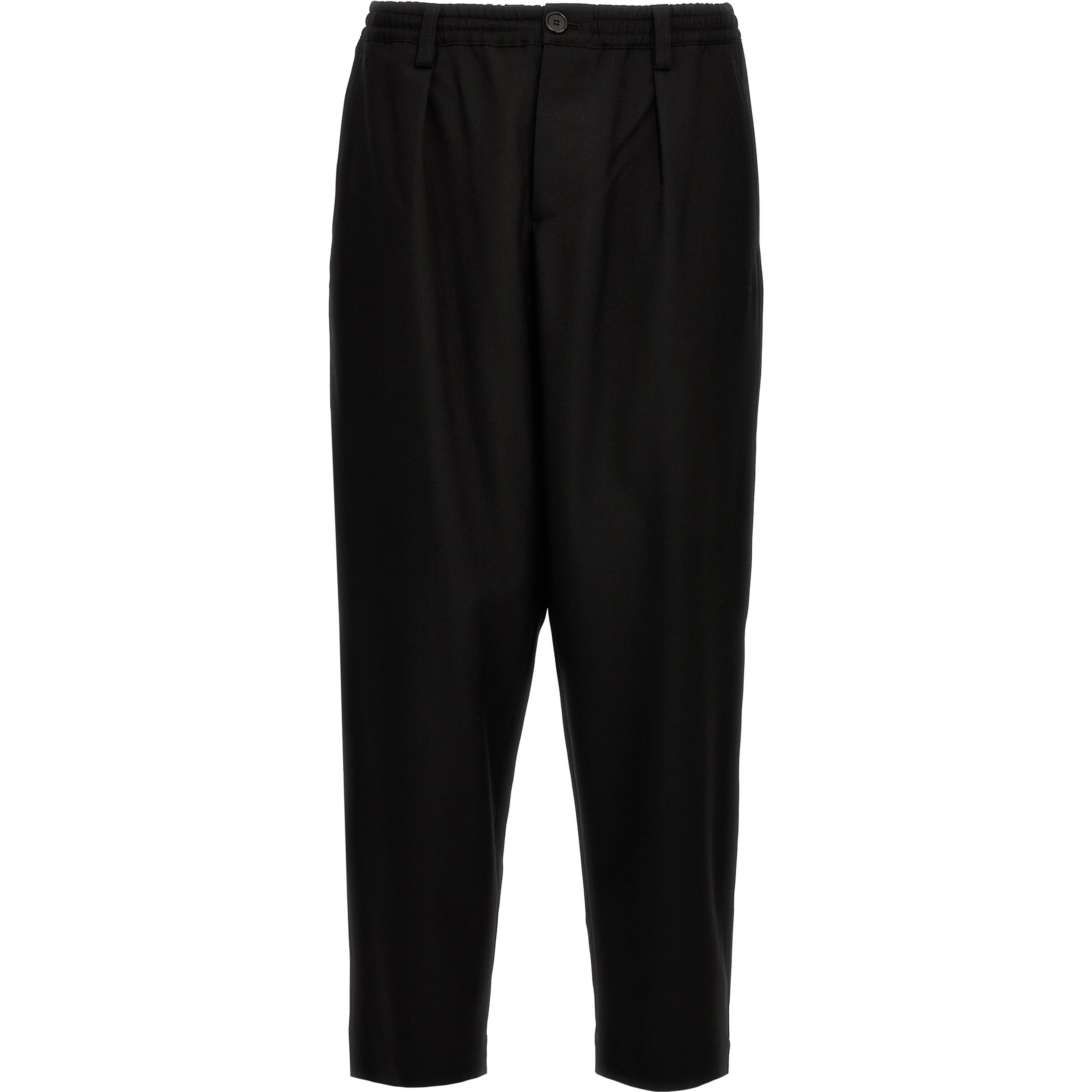 Black Virgin Wool Cropped Pants