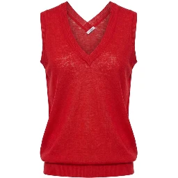 Red Linen Women Tank